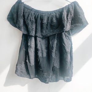 ARITZIA Wilfred Off The Shoulder Black Top